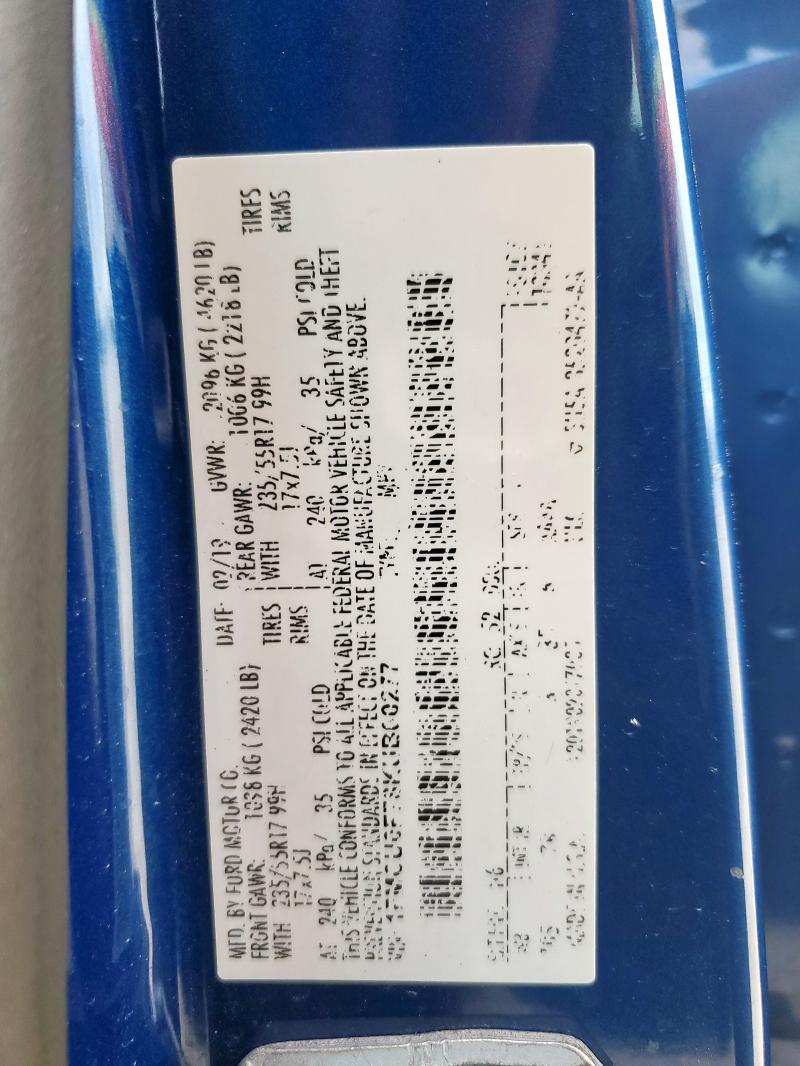 1FMCU0F78KUB00277 - 2019 FORD ESCAPE S ლურჯი ფოტო 13