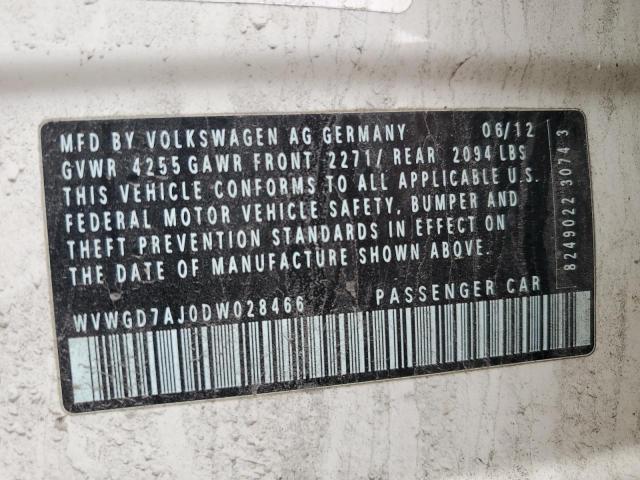 WVWGD7AJ0DW028466 - 2013 VOLKSWAGEN GTI 白色 照片 14