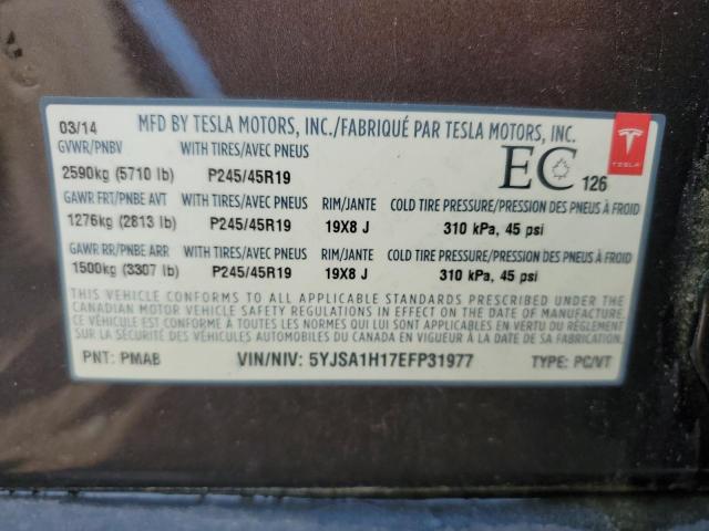 5YJSA1H17EFP31977 - 2014 TESLA MODEL S 棕色 照片 13