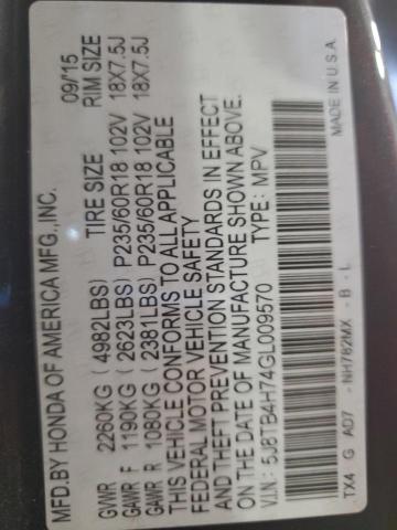 5J8TB4H74GL009570 - 2016 ACURA RDX ADVANCE GRAY photo 14