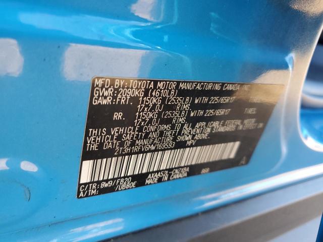 2T3H1RFV6MW169593 - 2021 TOYOTA RAV4 LE BLUE photo 14