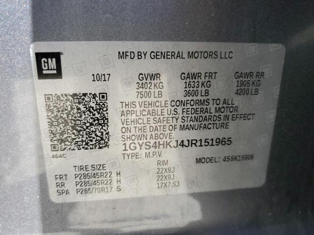 1GYS4HKJ4JR151965 - 2018 CADILLAC ESCALADE ESV LUXURY CHARCOAL photo 14