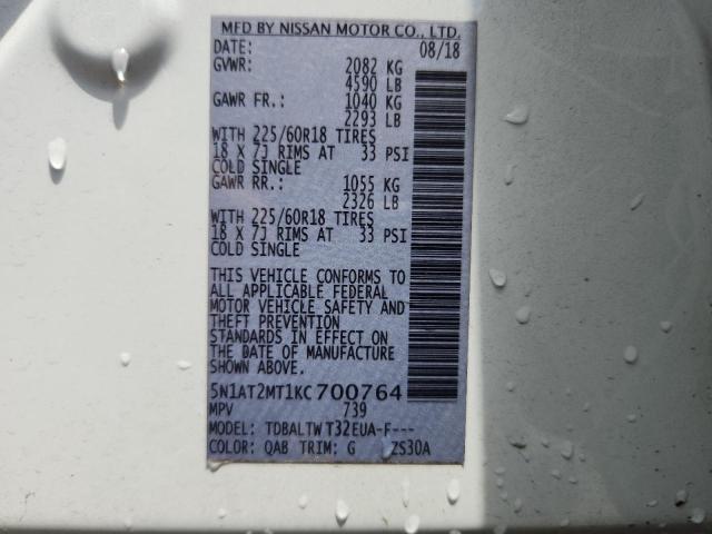 5N1AT2MT1KC700764 - 2019 NISSAN ROGUE S Ağ foto 13