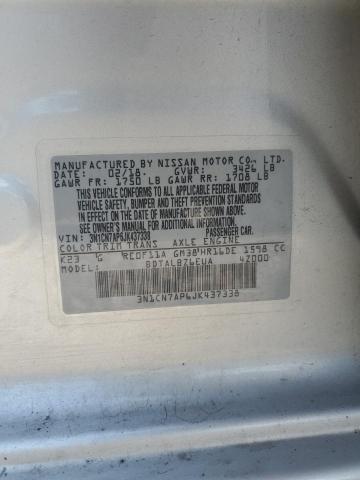 3N1CN7AP6JK437338 - 2018 NISSAN VERSA S SILVER photo 12