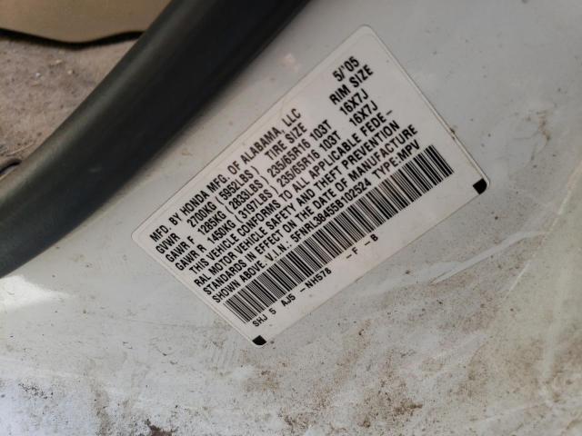 5FNRL38455B102524 - 2005 HONDA ODYSSEY EX WHITE photo 13