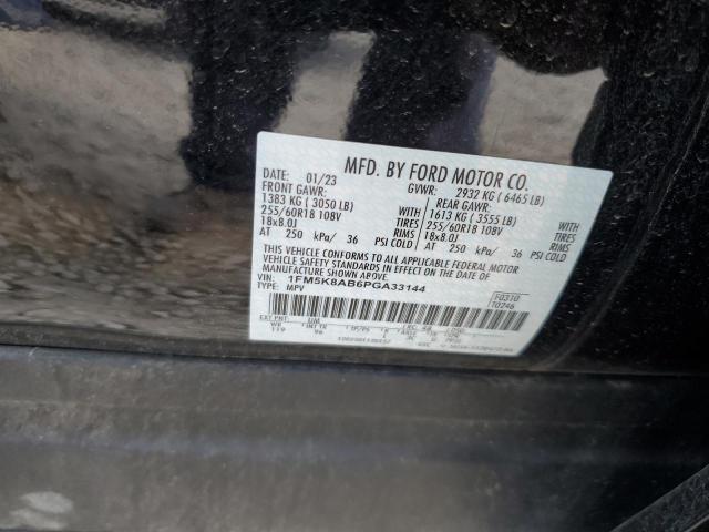 1FM5K8AB6PGA33144 - 2023 FORD EXPLORER POLICE INTERCEPTOR BLACK photo 12