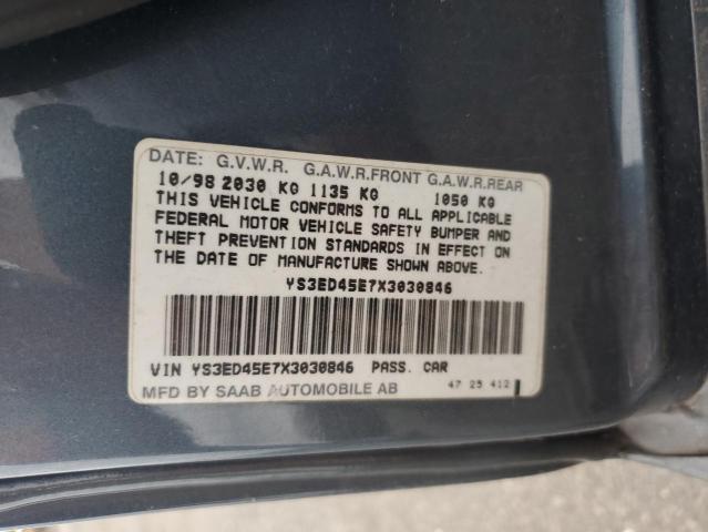 YS3ED45E7X3030846 - 1999 SAAB 9-5 GRAY photo 12