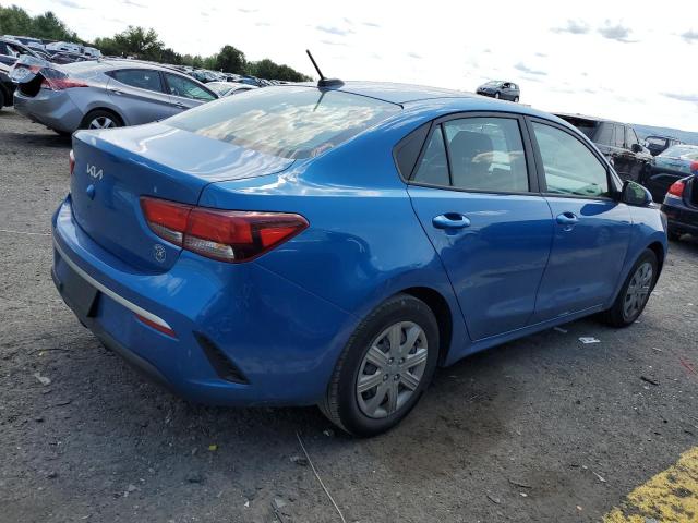 3KPA24AD9NE431667 - 2022 KIA RIO LX BLUE photo 3