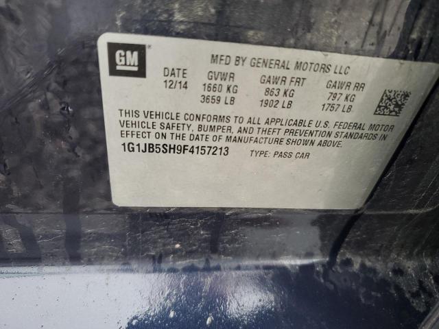 1G1JB5SH9F4157213 - 2015 CHEVROLET SONIC LS BLUE photo 12