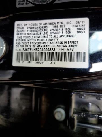 5J6TF1H52CL000323 - 2012 HONDA CROSSTOUR EXL შავი ფოტო 13