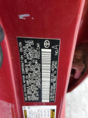 JTDBR32EX60094552 - 2006 TOYOTA COROLLA CE RED photo 12