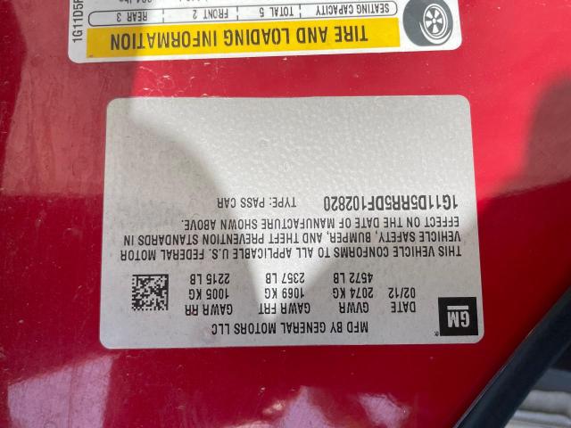 1G11D5RR5DF102820 - 2013 CHEVROLET MALIBU 1LT 红色 照片 10