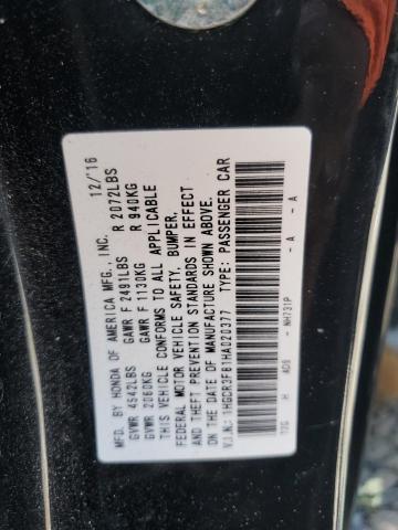 1HGCR3F81HA020377 - 2017 HONDA ACCORD EXL BLACK photo 12