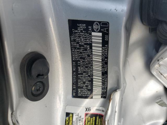 2T1BURHE5HC838771 - 2017 TOYOTA COROLLA L Сріблястий фото 12