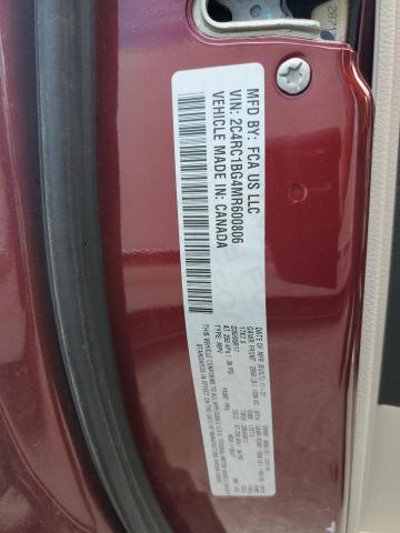 2C4RC1BG4MR600806 - 2021 CHRYSLER PACIFICA TOURING L წითელი ფოტო 13