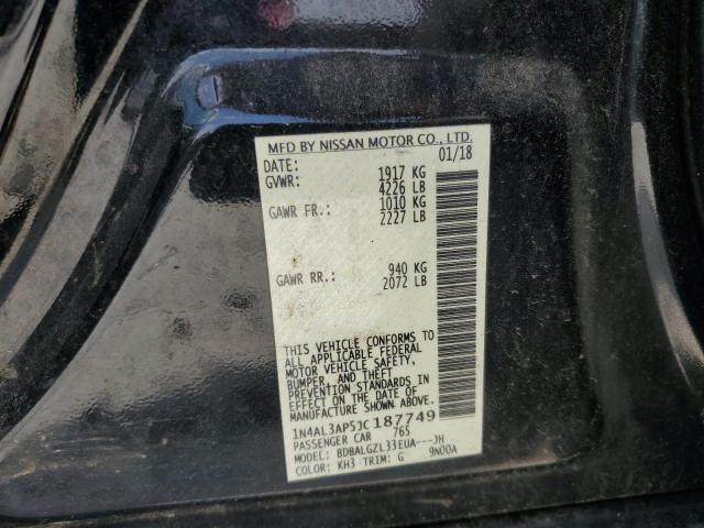 1N4AL3AP5JC187749 - 2018 NISSAN ALTIMA 2.5 BLACK photo 12