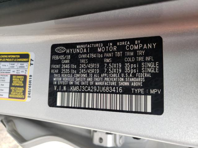 KM8J3CA29JU683416 - 2018 HYUNDAI TUCSON VALUE SILVER photo 12