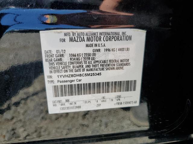 1YVHZ8DH8C5M25345 - 2012 MAZDA 6 I Noir photo 13
