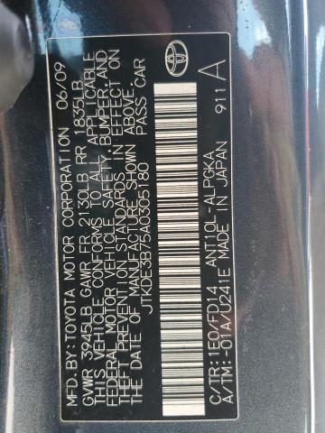 JTKDE3B75A0305180 - 2010 TOYOTA SCION TC გრაფიტი ფოტო 12