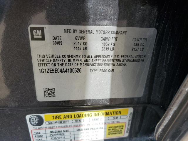 1G1ZE5E04A4130526 - 2010 CHEVROLET MALIBU LTZ ნაცრისფერი ფოტო 12