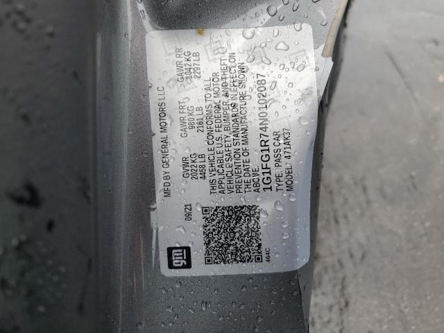 1G1FG1R74N0102087 - 2022 CHEVROLET CAMARO SS GRAY photo 12