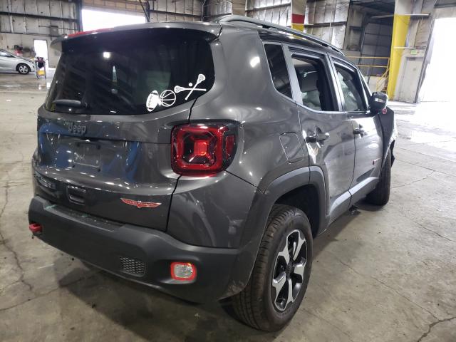 ZACNJDC12MPM71370 - 2021 JEEP RENEGADE TRAILHAWK GRAY photo 4