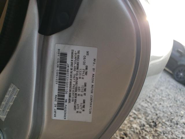 JM1NB353310201106 - 2001 MAZDA MX-5 MIATA BASE SILVER photo 12