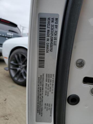 2C3CDZFJ5MH530752 - 2021 DODGE CHALLENGER R/T SCAT PACK WHITE photo 12