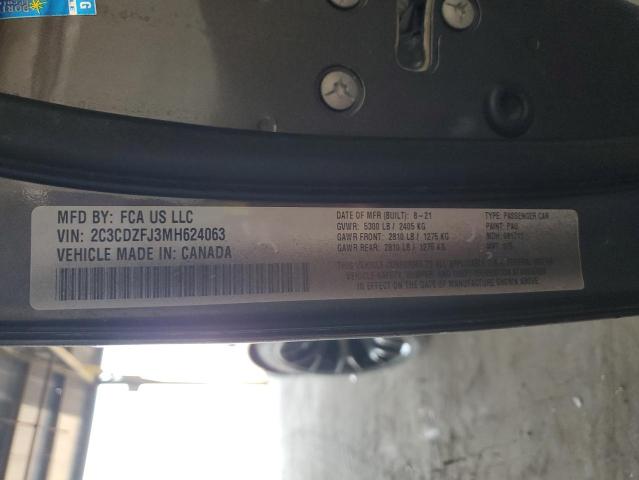 2C3CDZFJ3MH624063 - 2021 DODGE CHALLENGER R/T SCAT PACK CHARCOAL photo 12