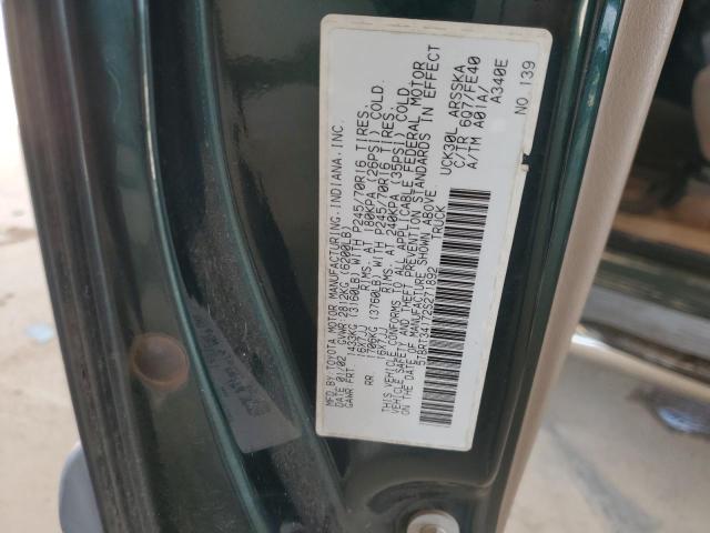 5TBRT34172S271892 - 2002 TOYOTA TUNDRA ACCESS CAB მწვანე ფოტო 13