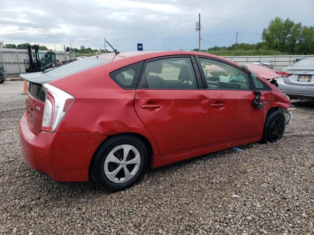 JTDKN3DU0E0371188 - 2014 TOYOTA PRIUS RED photo 3