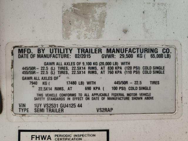 1UYVS2531GU412544 - 2016 UTILITY TRAILER Ağ foto 10