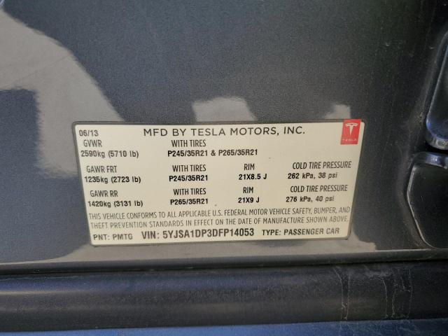 5YJSA1DP3DFP14053 - 2013 TESLA MODEL S Schwarz Foto 13