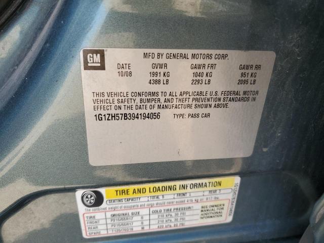 1G1ZH57B394194056 - 2009 CHEVROLET MALIBU 1LT GREEN photo 12