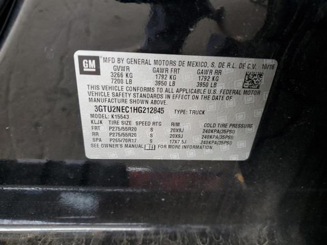 3GTU2NEC1HG212845 - 2017 GMC SIERRA K1500 SLT BLACK photo 12