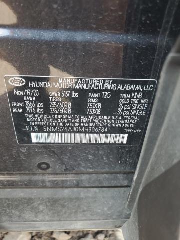 5NMS24AJ0MH306784 - 2021 HYUNDAI SANTA FE SEL CHARCOAL photo 13