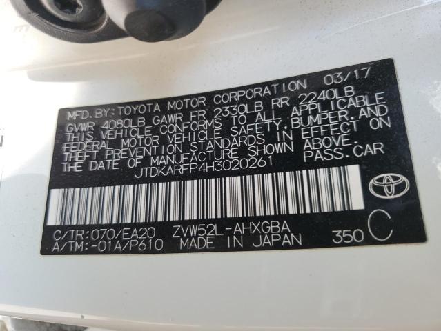 JTDKARFP4H3020261 - 2017 TOYOTA PRIUS PRIM 白色 照片 12