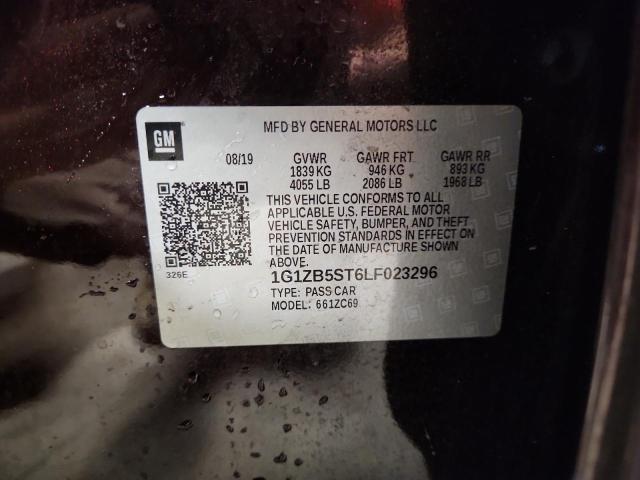 1G1ZB5ST6LF023296 - 2020 CHEVROLET MALIBU LS ბურგუნდია ფოტო 12