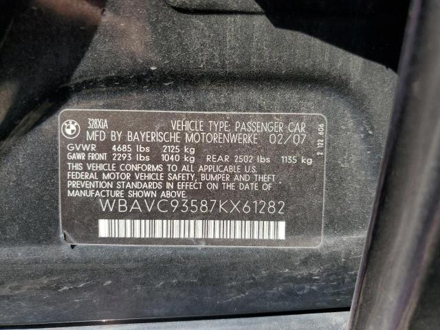 WBAVC93587KX61282 - 2007 BMW 3 SERIES XI იასამნისფერი ფოტო 12