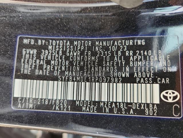 5YFB4MDE1RP097982 - 2024 TOYOTA COROLLA LE Қара фото 13