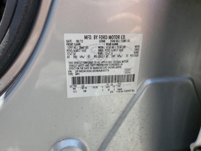2FMDK3GC2DBA85579 - 2013 FORD EDGE SE SILVER photo 14
