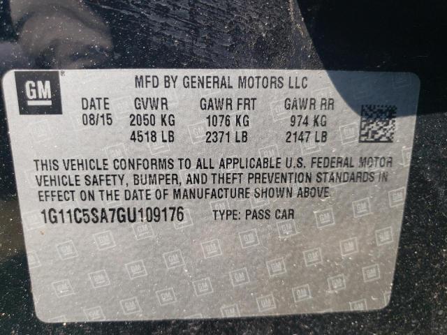 1G11C5SA7GU109176 - 2016 CHEVROLET MALIBU LIM LT 黑色 照片 12