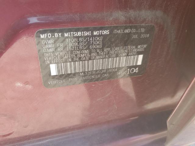 ML32F3FJ0JHF15064 - 2018 MITSUBISHI MIRAGE G4 ES Bordeaux Foto 12
