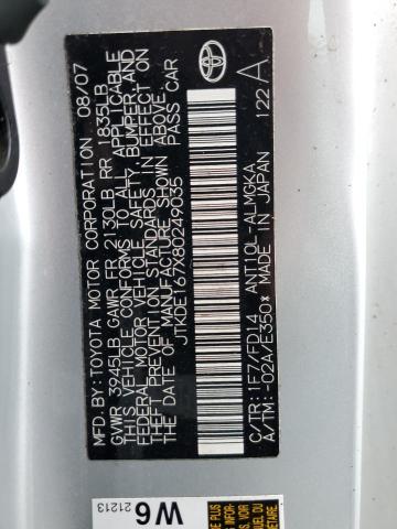 JTKDE167X80249035 - 2008 TOYOTA SCION TC Gümüş foto 12