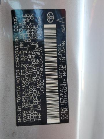 JTKDE177450044076 - 2005 TOYOTA SCION TC Gümüş foto 12