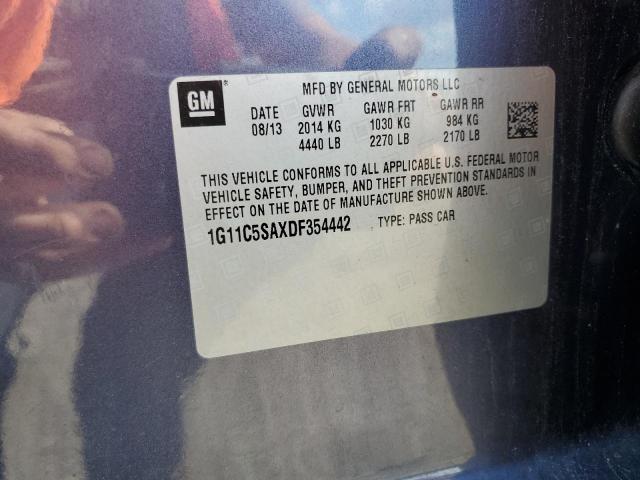 1G11C5SAXDF354442 - 2013 CHEVROLET MALIBU 1LT BLUE photo 12