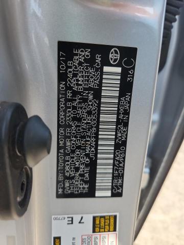 JTDKARFP8H3053392 - 2017 TOYOTA PRIUS PRIM ვერცხლისფერი ფოტო 12