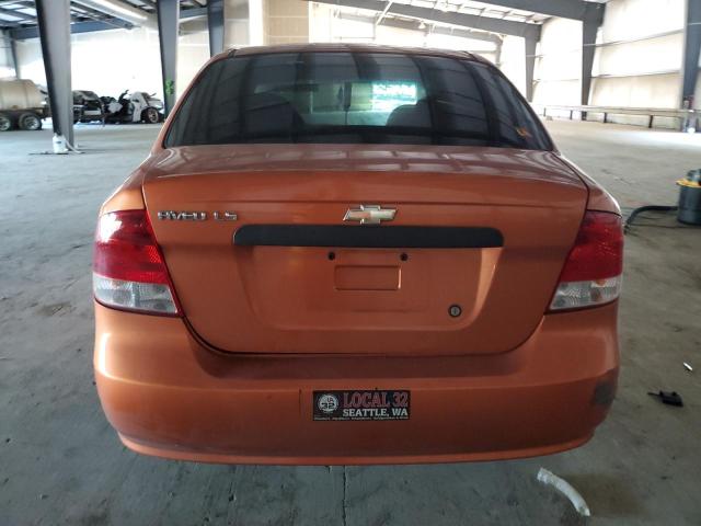 KL1TD56636B556446 - 2006 CHEVROLET AVEO BASE ORANGE photo 6