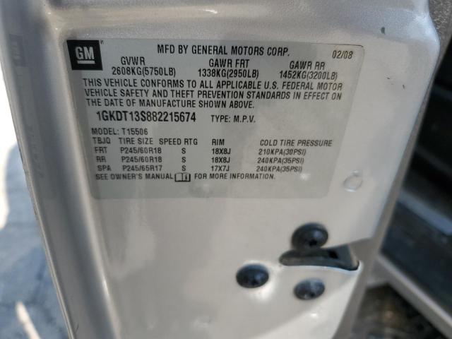 1GKDT13S882215674 - 2008 GMC ENVOY Argent photo 14