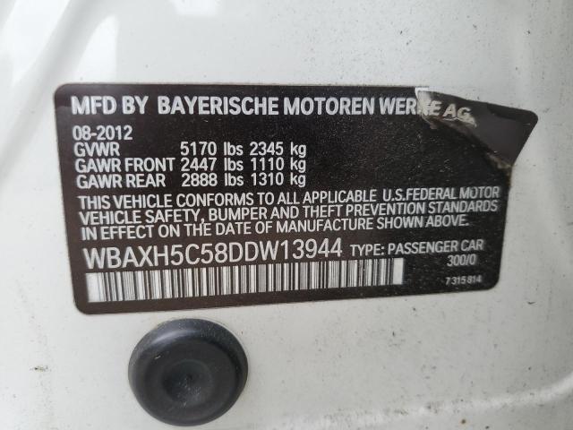 WBAXH5C58DDW13944 - 2013 BMW 528 XI WHITE photo 12